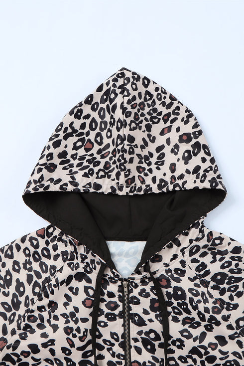 Leopard Plus Size Active Leopard Print Hoodie